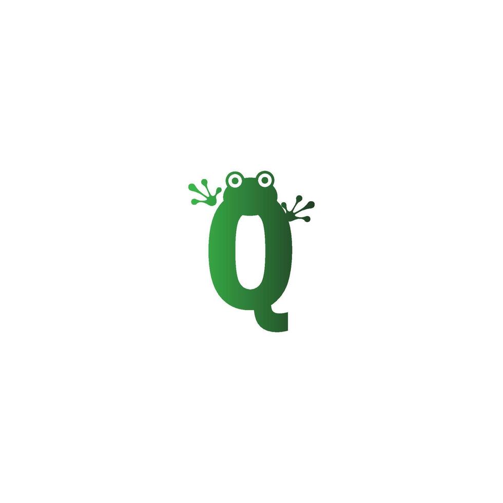 Letter Q logo design frog footprints concept vector