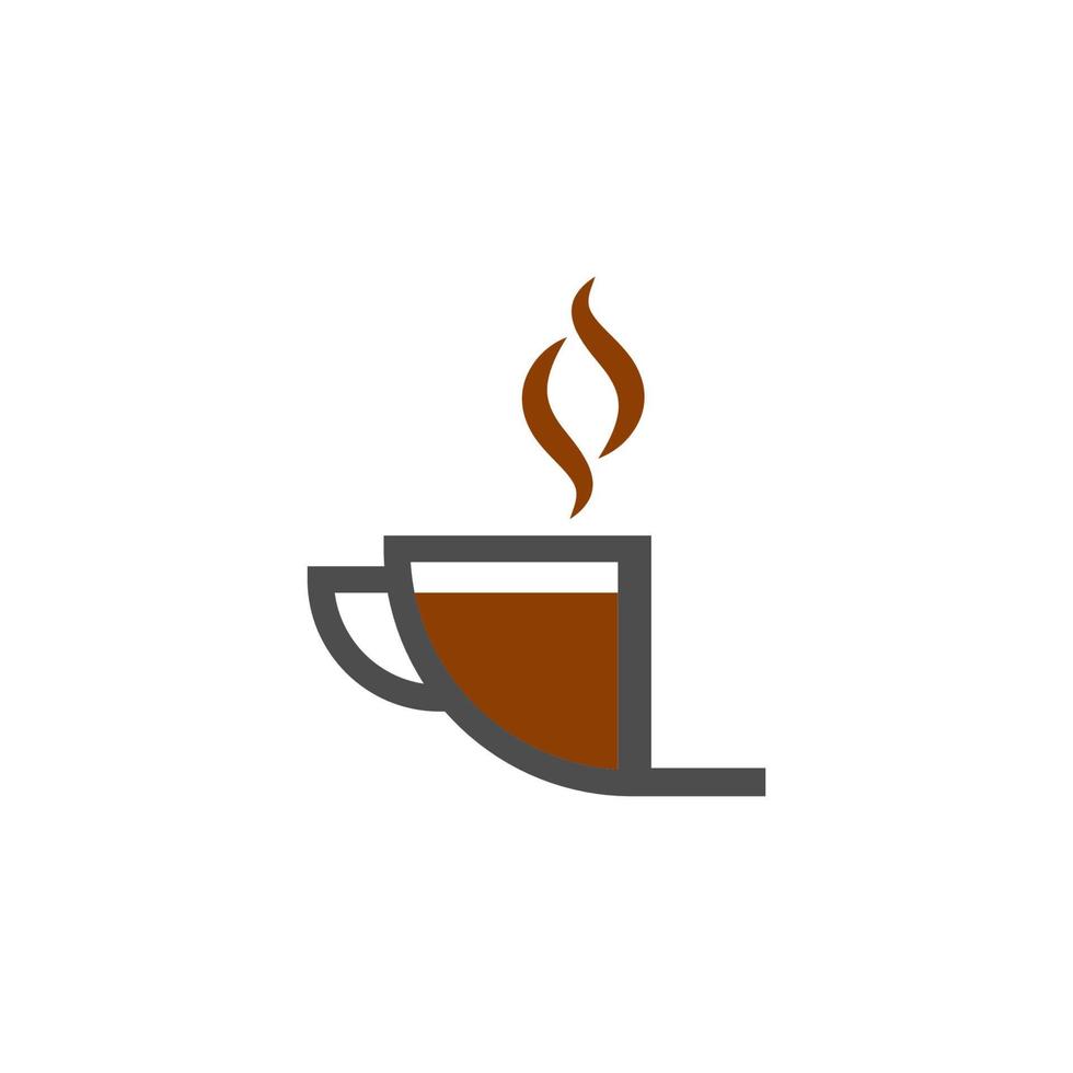 concepto de logotipo de letra l de diseño de icono de taza de café vector