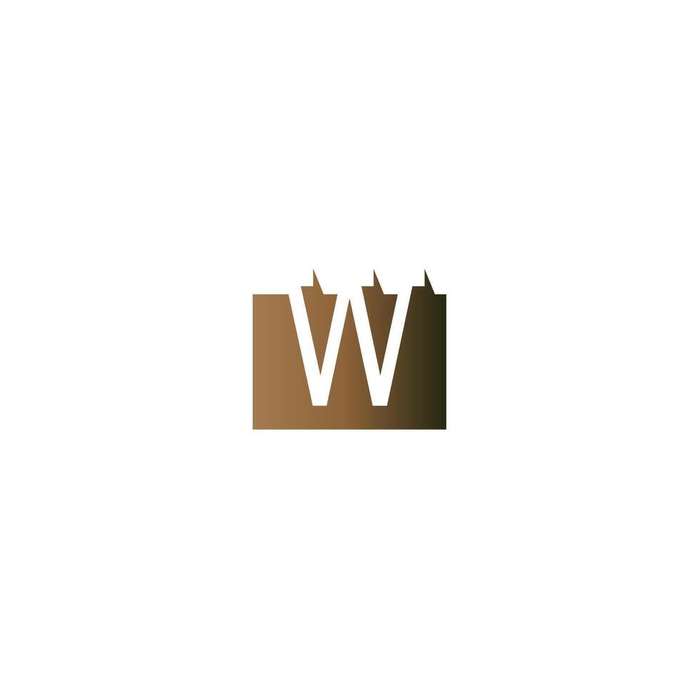 Letter W on the square icon template vector