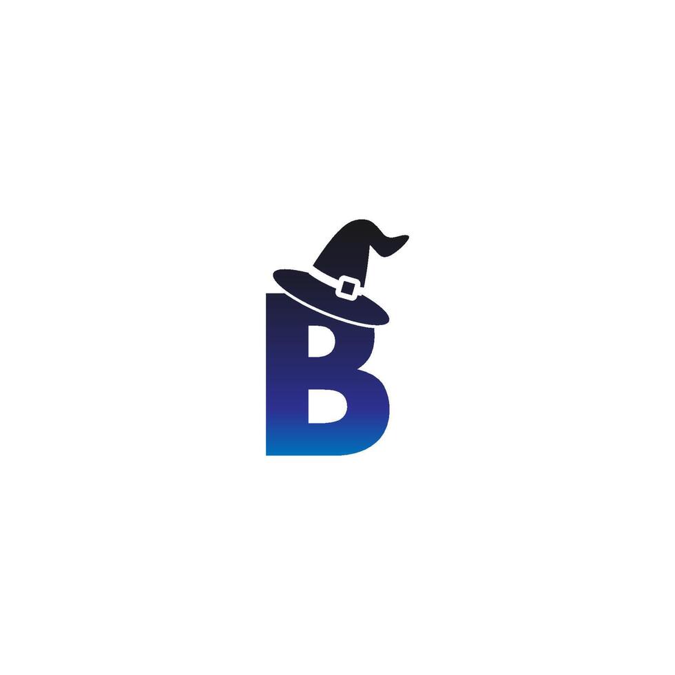 Letter B witch hat concept design vector