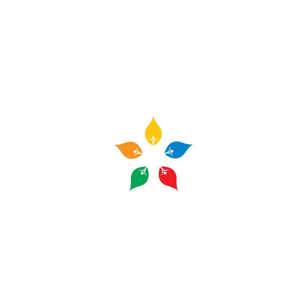 ilustración del icono del logotipo de la hoja. comunidad, cuidado de diseño vectorial vector
