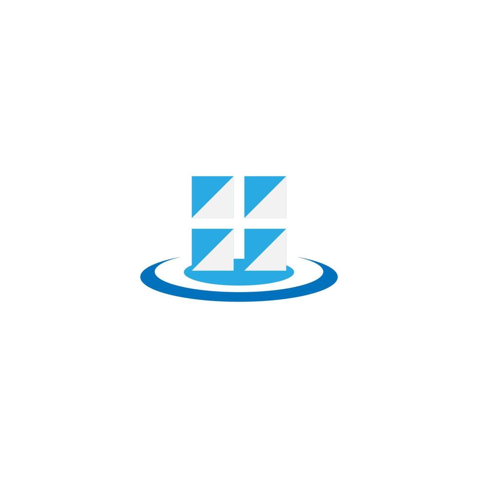 icono del logotipo de las ventanas de la casa vector