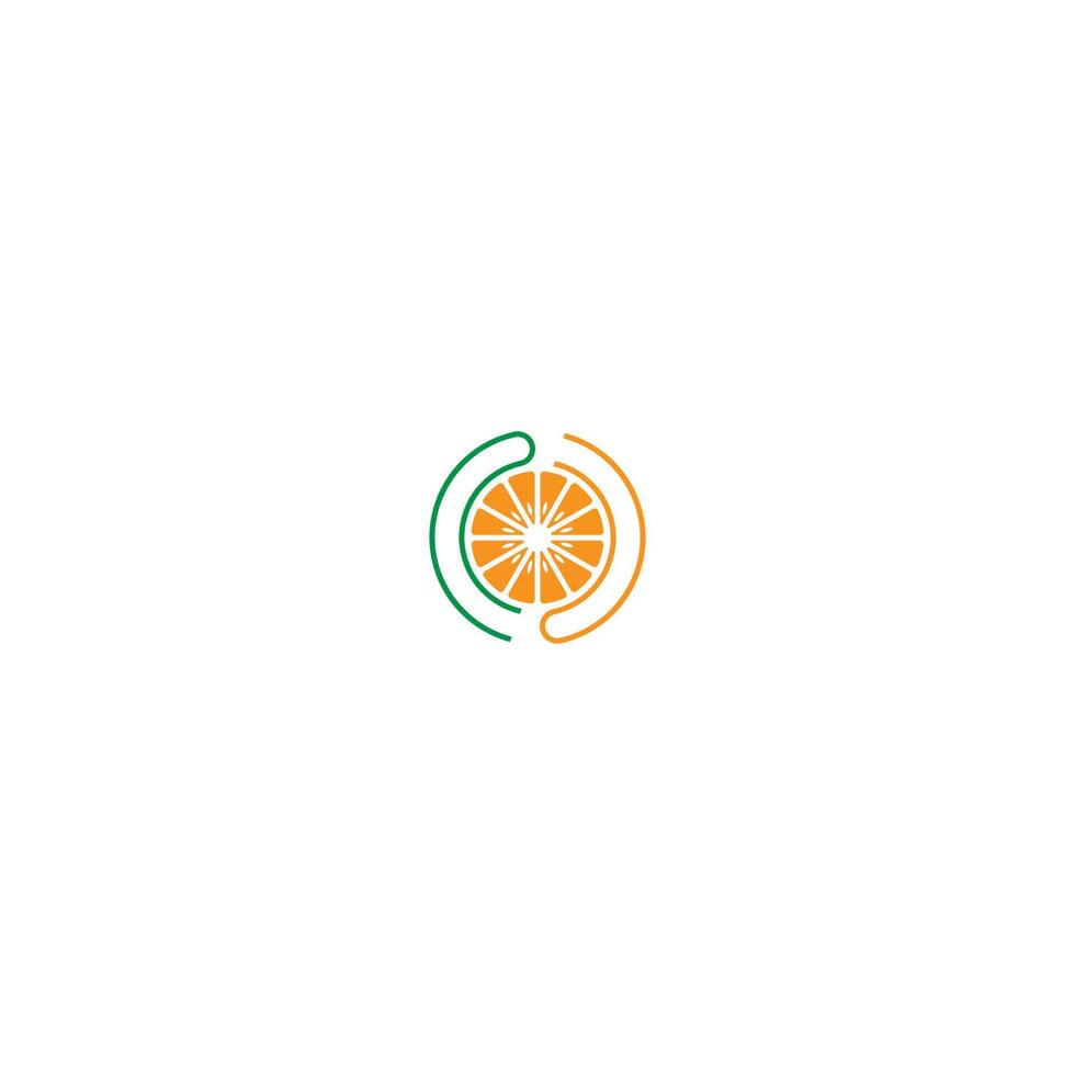 Orange fruit icon logo vector