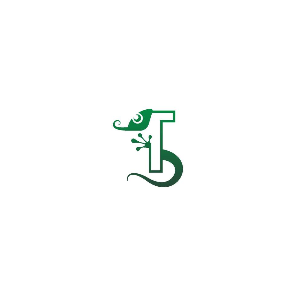 Chameleon font, letter design concept vector