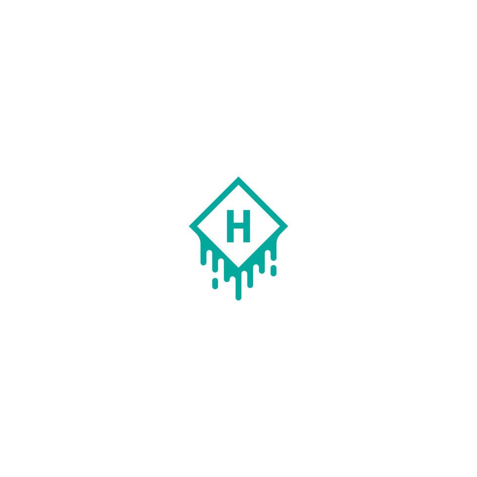 Letter H logotype in green color design concept vector