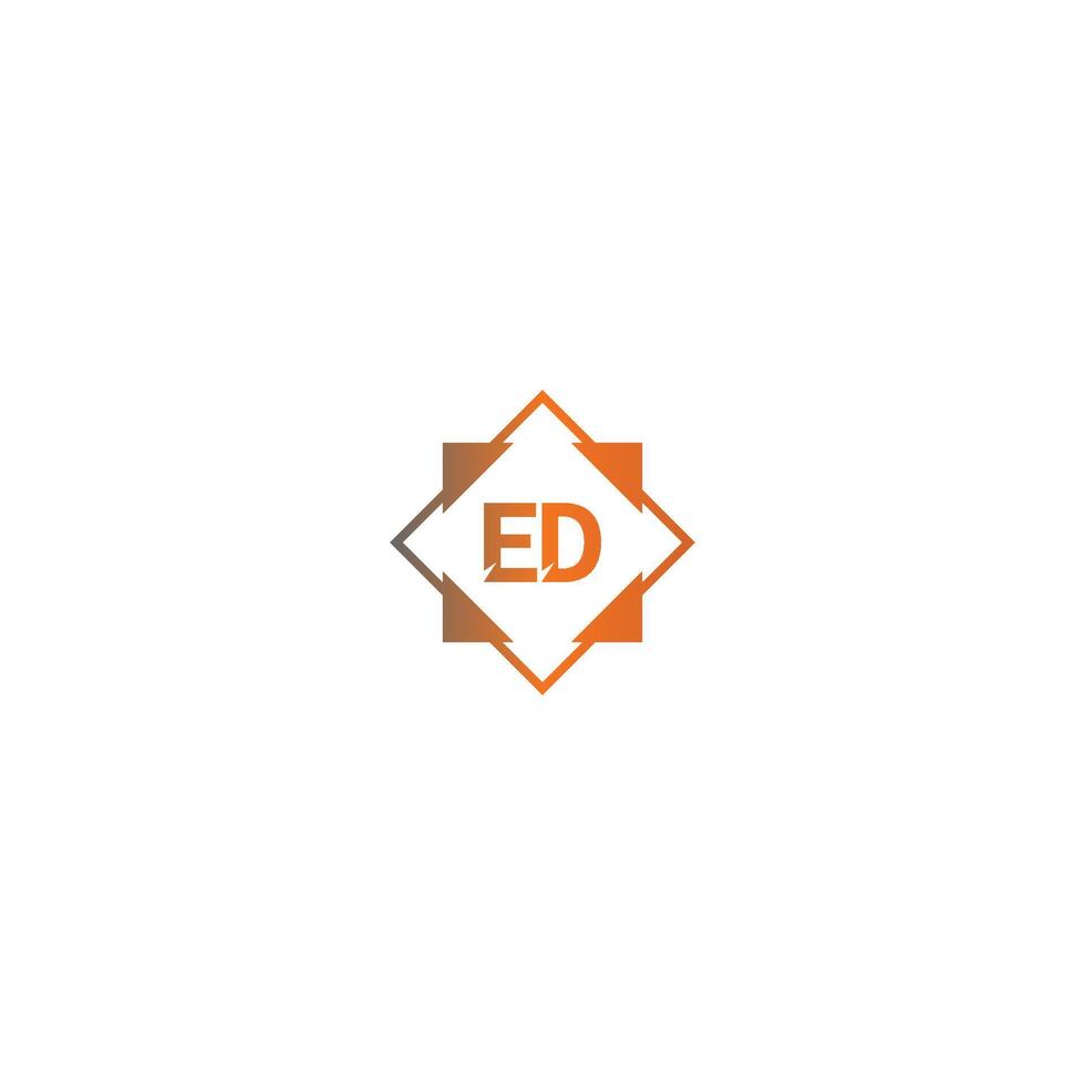 diseño de letras del logotipo de ed cuadrado vector