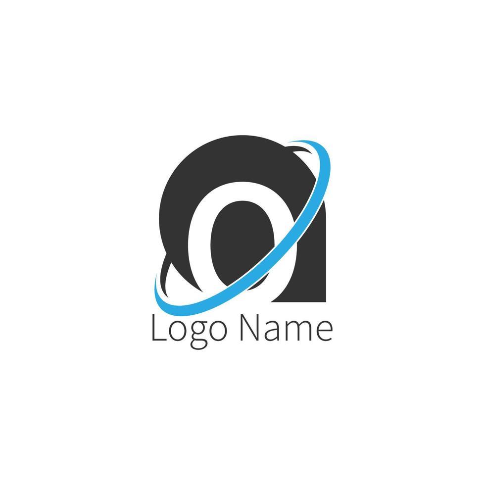 logotipo de icono de letra o círculo, concepto de círculo de icono de letra de diseño vector