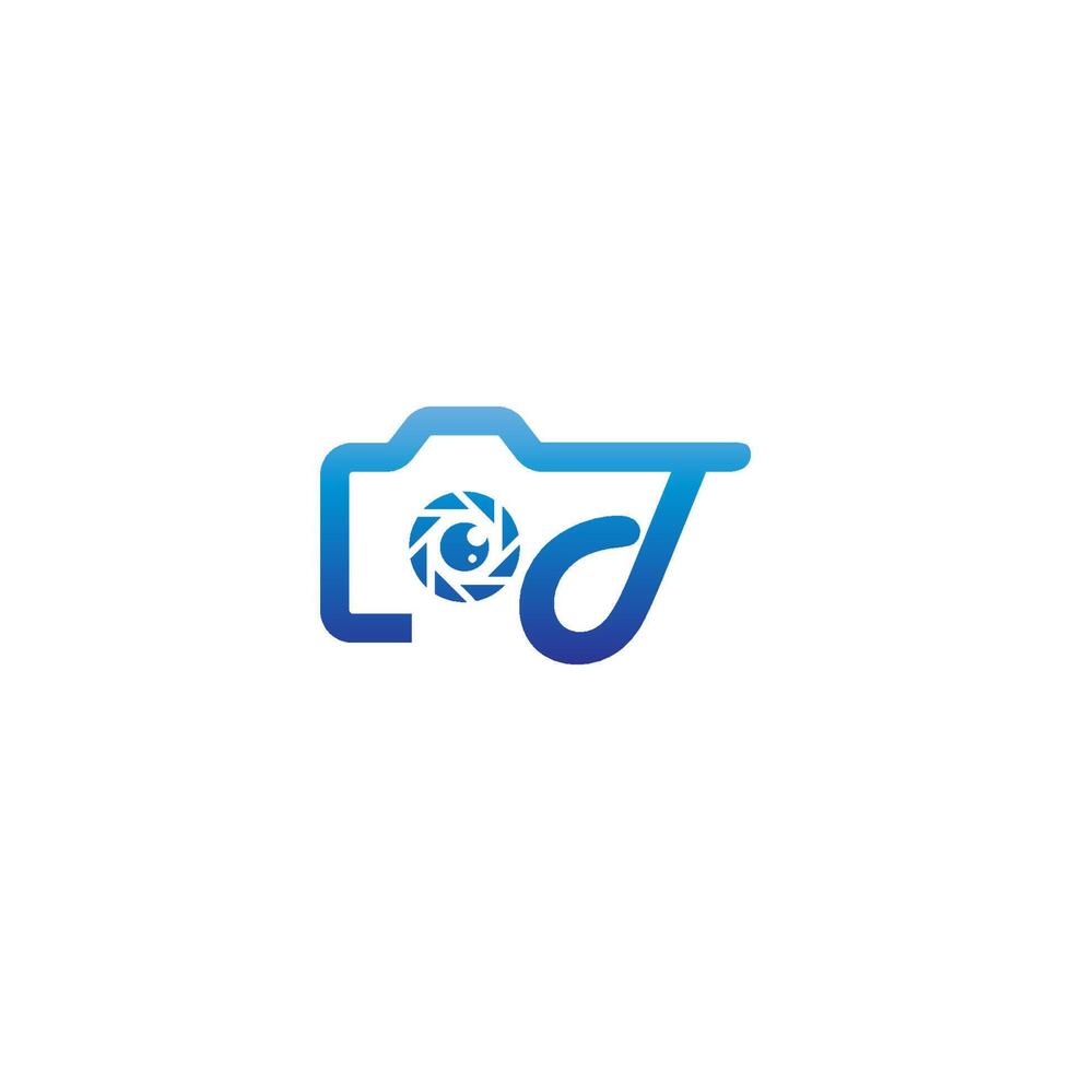 Letter T logo of the photography is combined with the camera icon vector