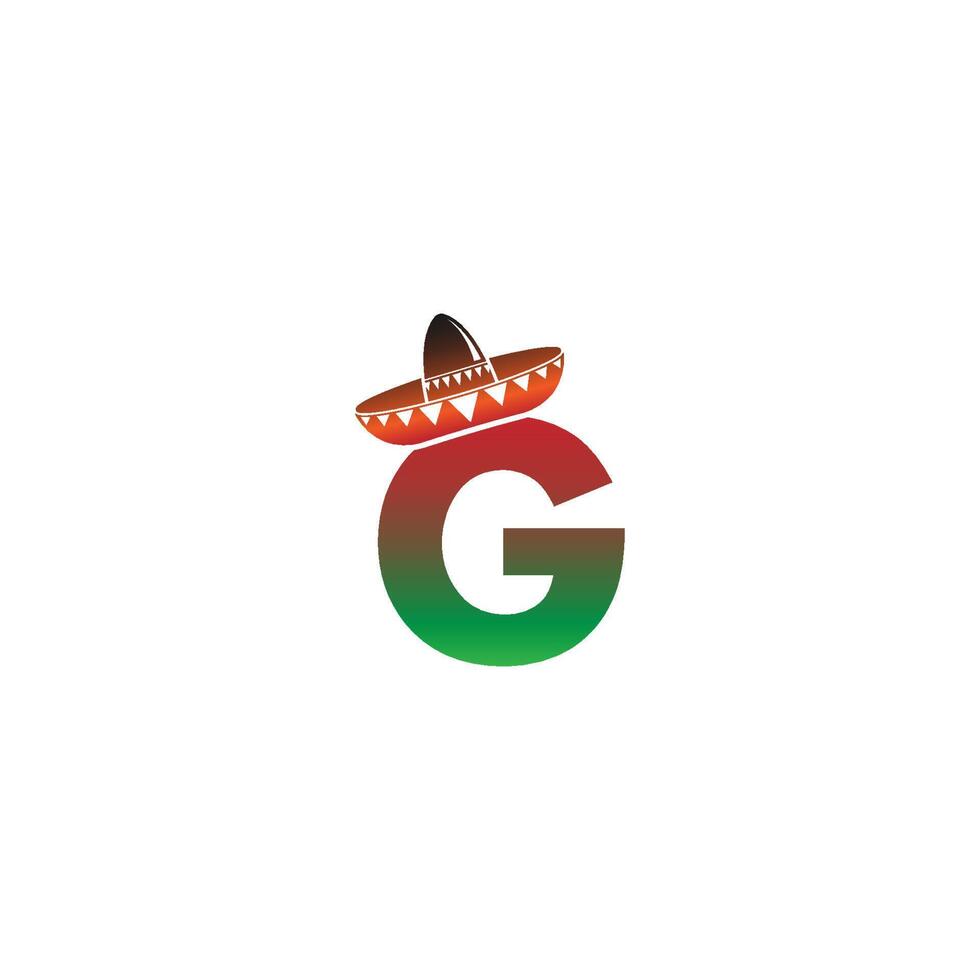 diseño de concepto de sombrero mexicano letra g vector