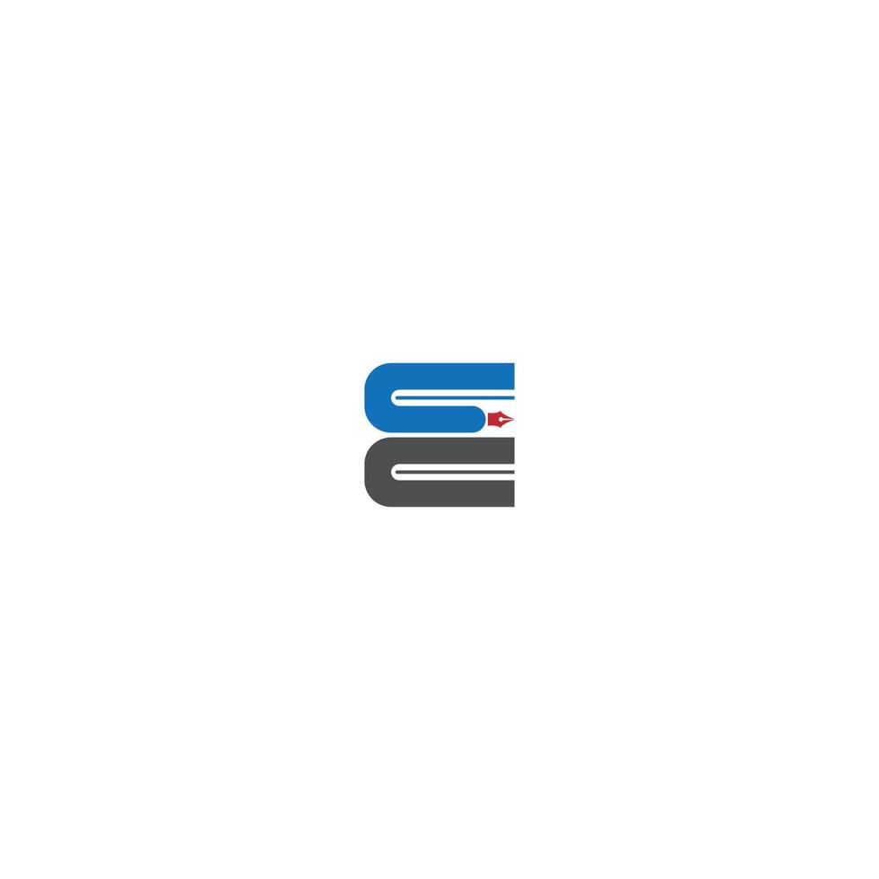 logotipo de icono de letra e vector