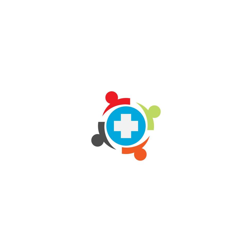 atención comunitaria, atención hospitalaria, icono del logotipo de atención clínica vector