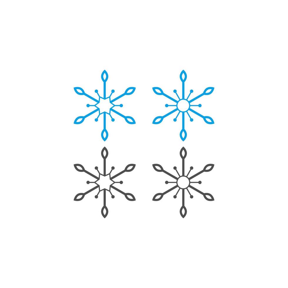 icono de adornos navideños con forma de copos de nieve vector