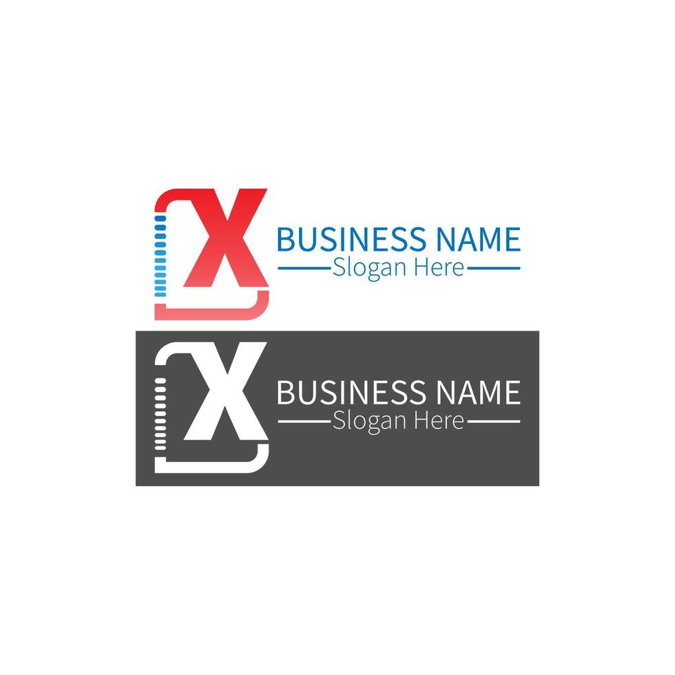 Letter X  logo icon in squares design vector