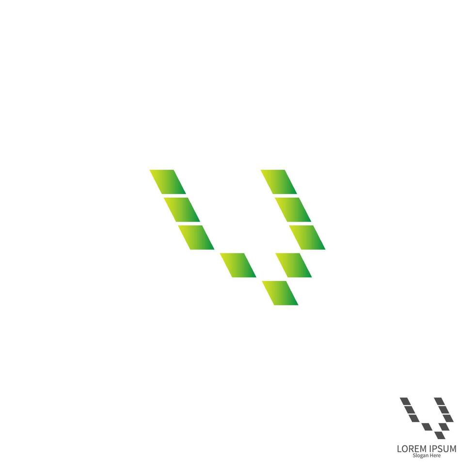 diseño de concepto de icono de logotipo cuadrado de letra v vector