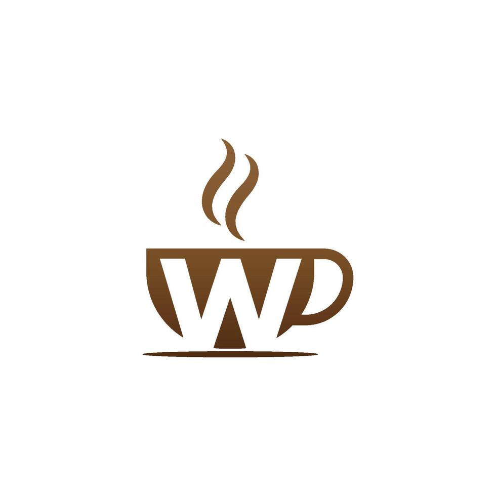 café taza icono diseño letra w logo vector