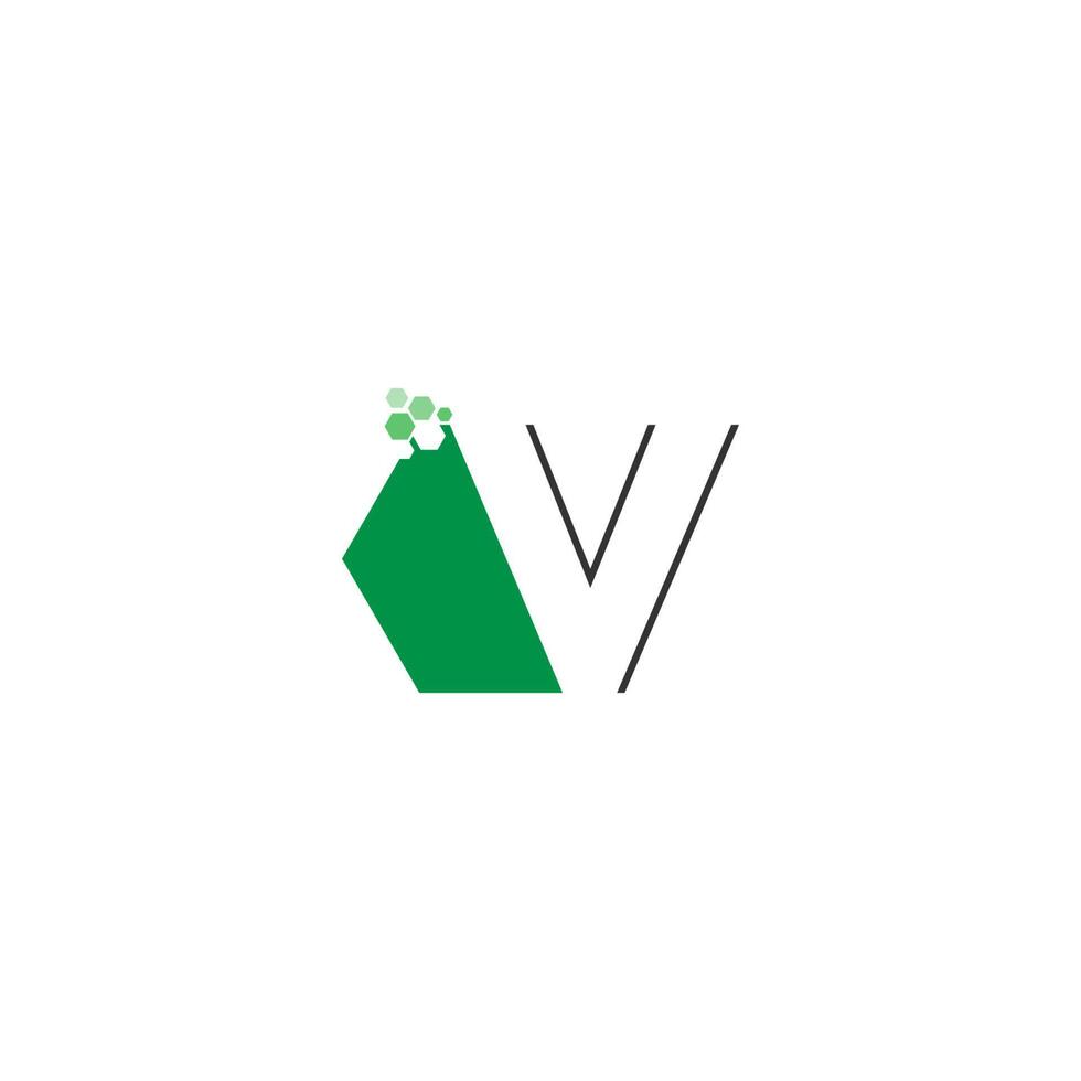 Letter V on hexagon icon design vector