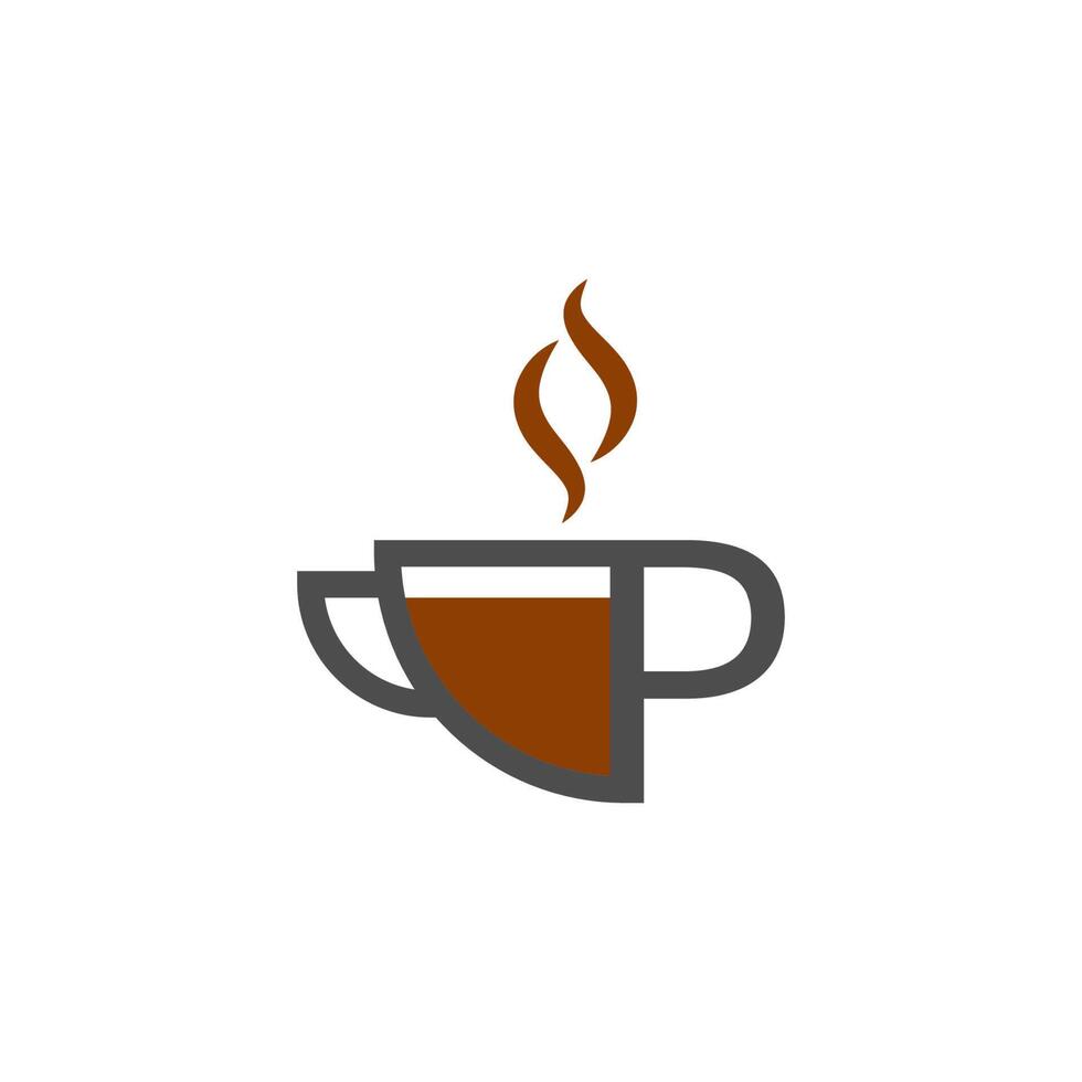 Coffee cup icon design letter P  logo concept vector