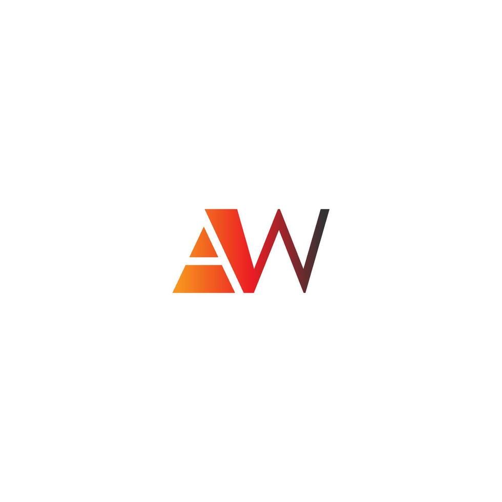 Letter AW logo combination vector