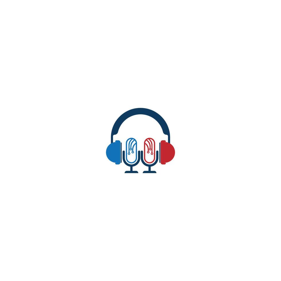 logotipo de icono de podcast vector