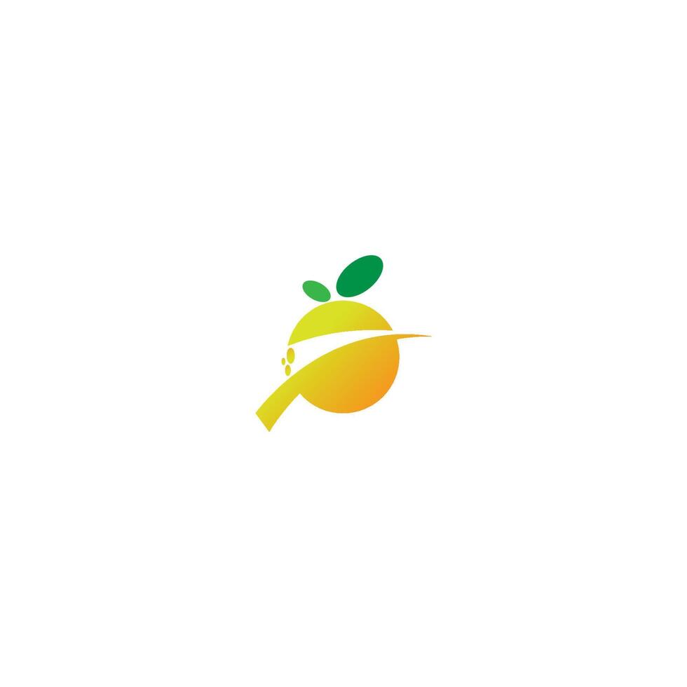 Orange fruit logo illustration vector