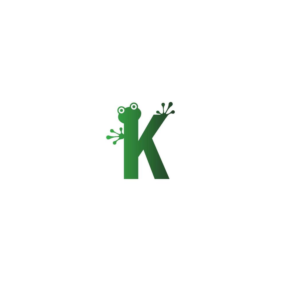 Letter K logo design frog footprints concept vector
