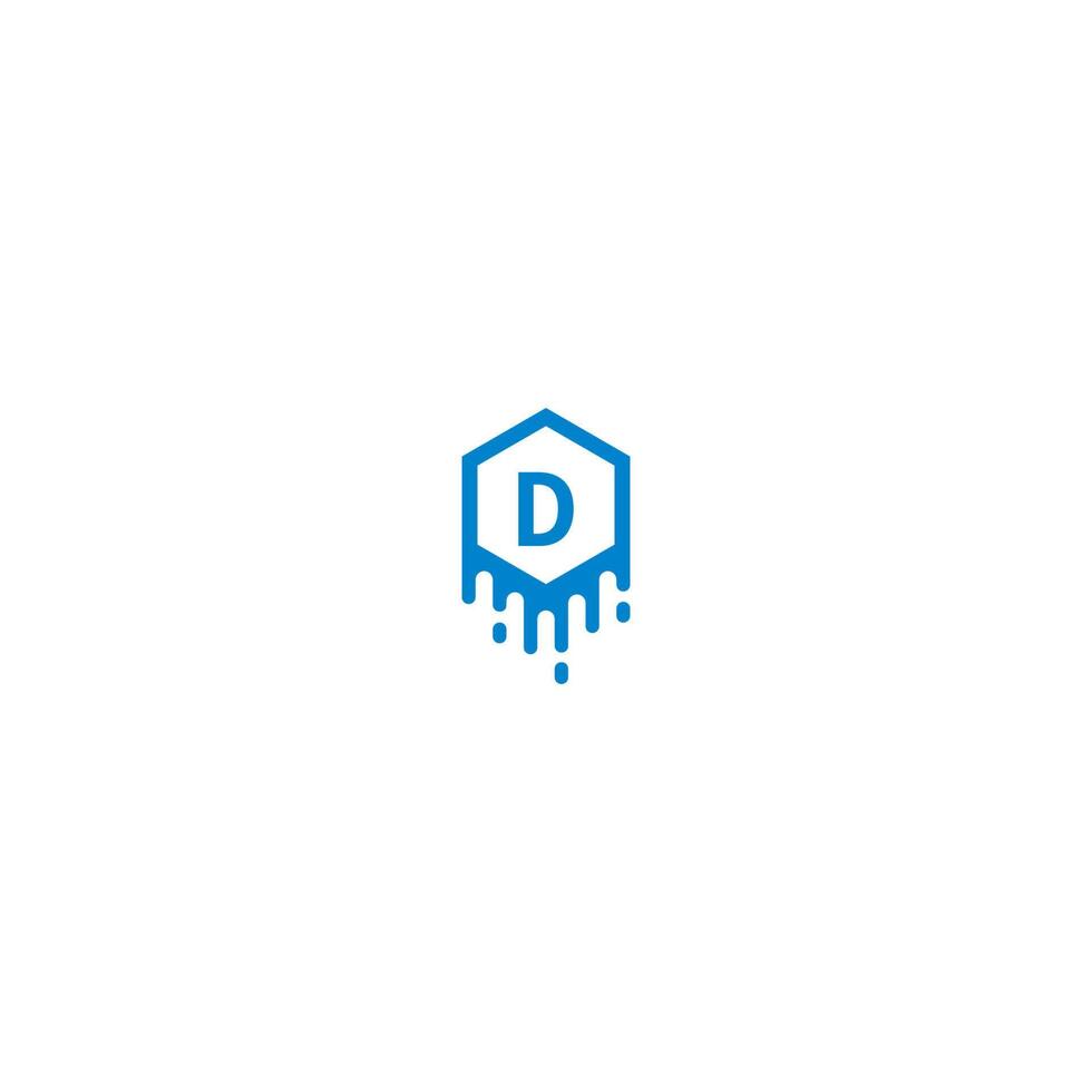 Letter D  logotype in blue color design concept vector