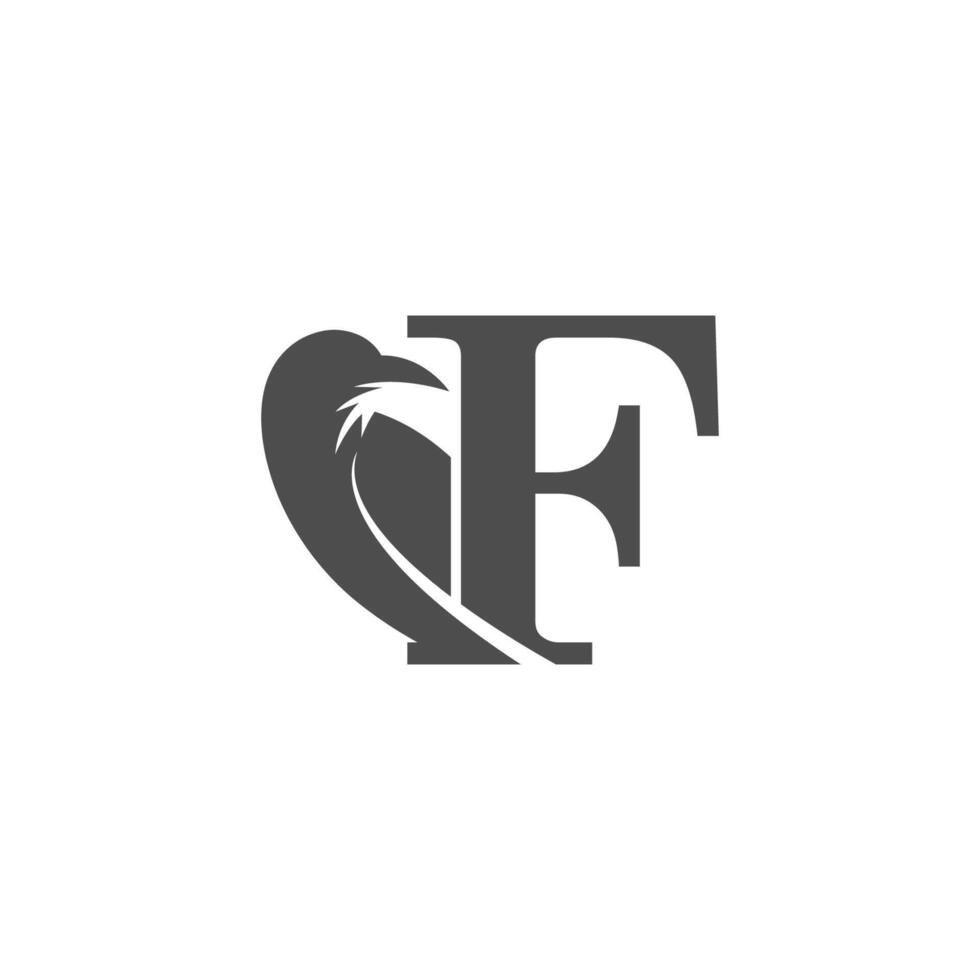 Letter F and crow combination icon logo design vector