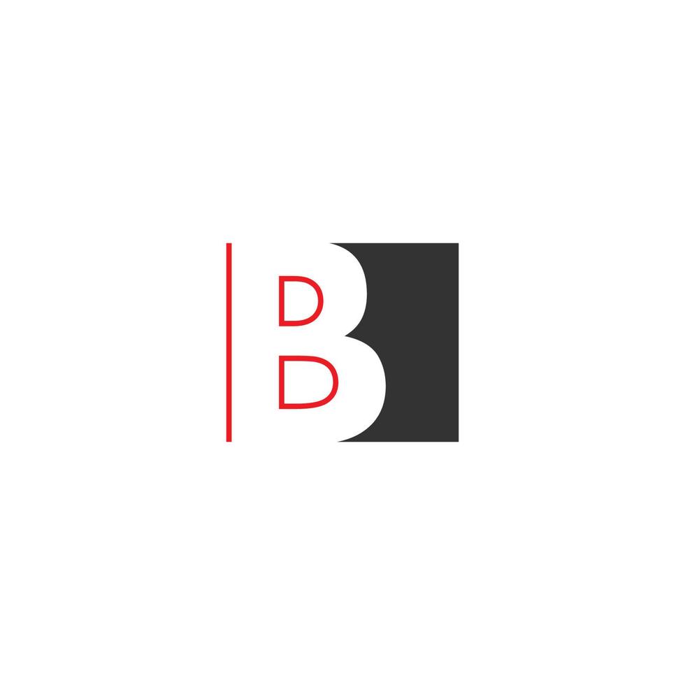 Letter B on square design vector