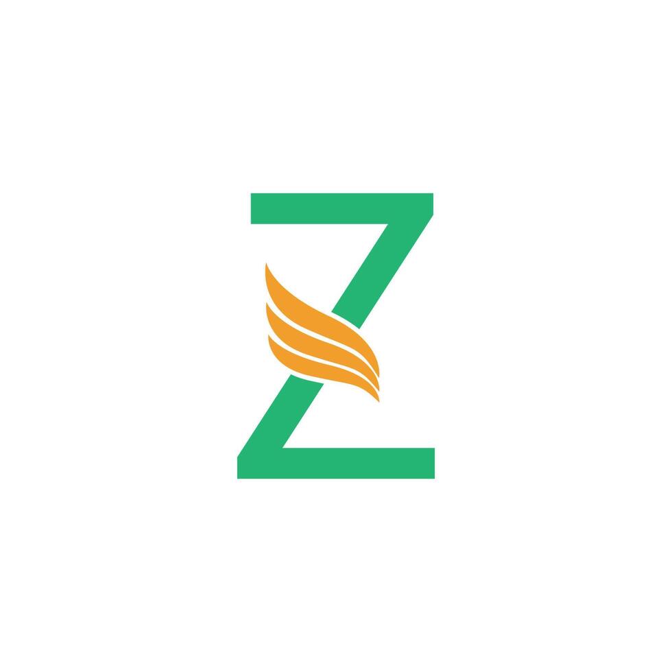 Letter Z logo with wing icon design concept vector