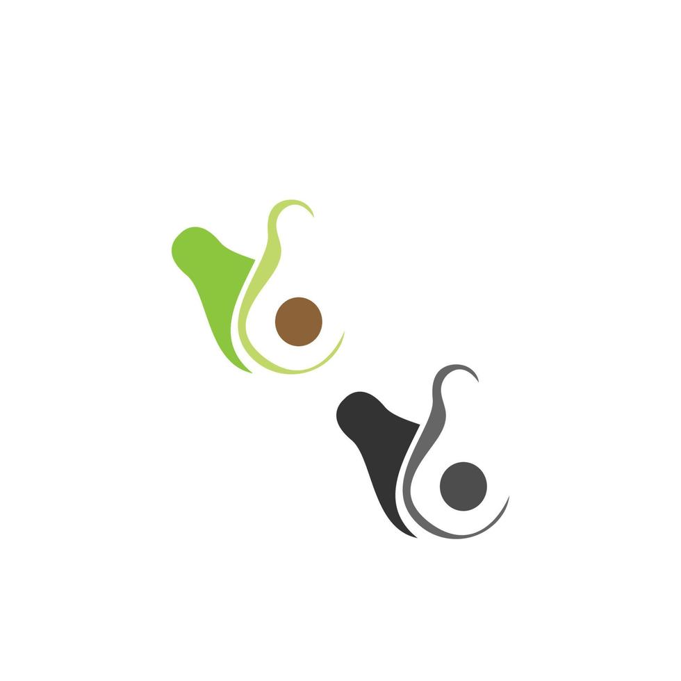Avocado icon logo illustration design vector