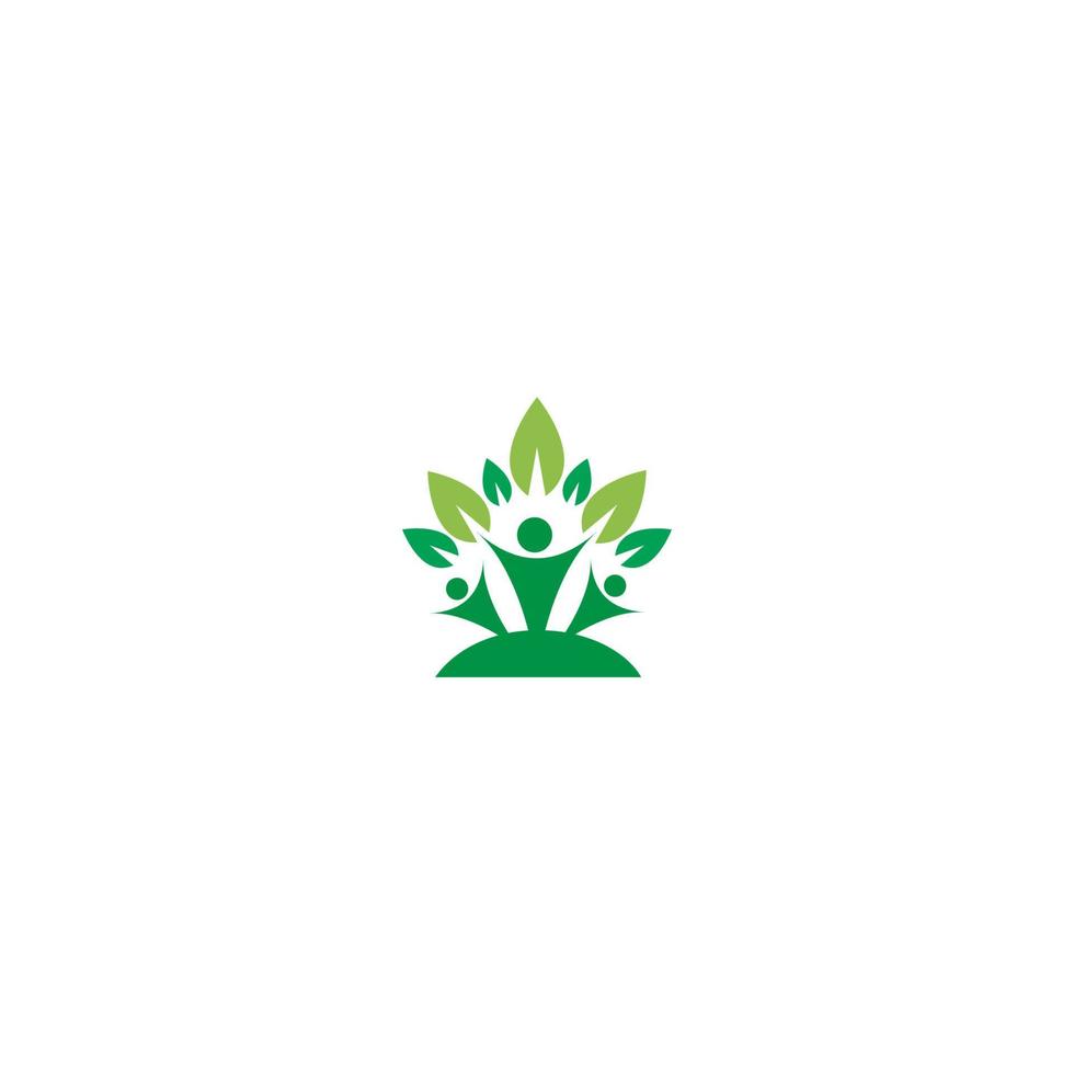 ilustración del icono del logotipo de la hoja. comunidad, cuidado de diseño vectorial vector