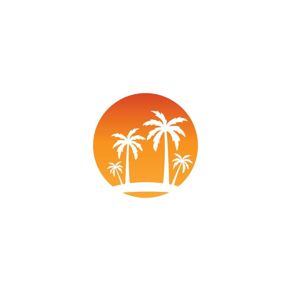 Palm tree summer logo template vector