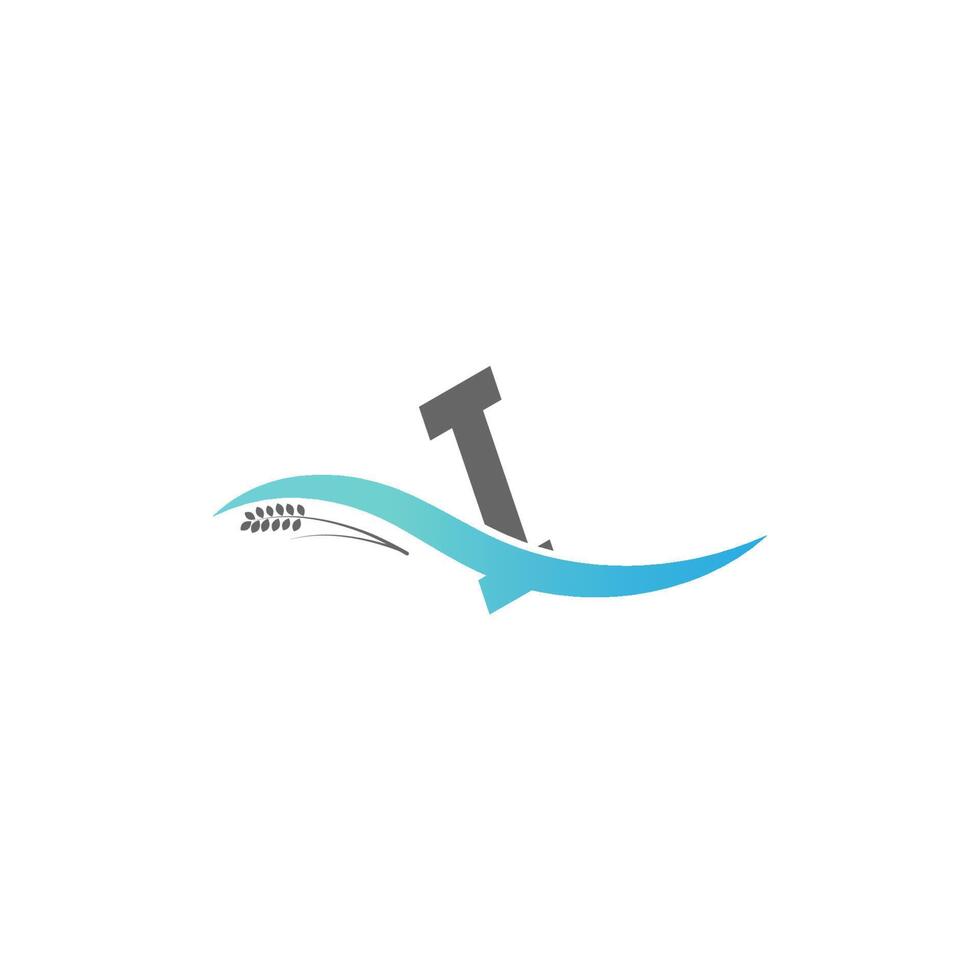 Icon logo letter I  drop into the water vector