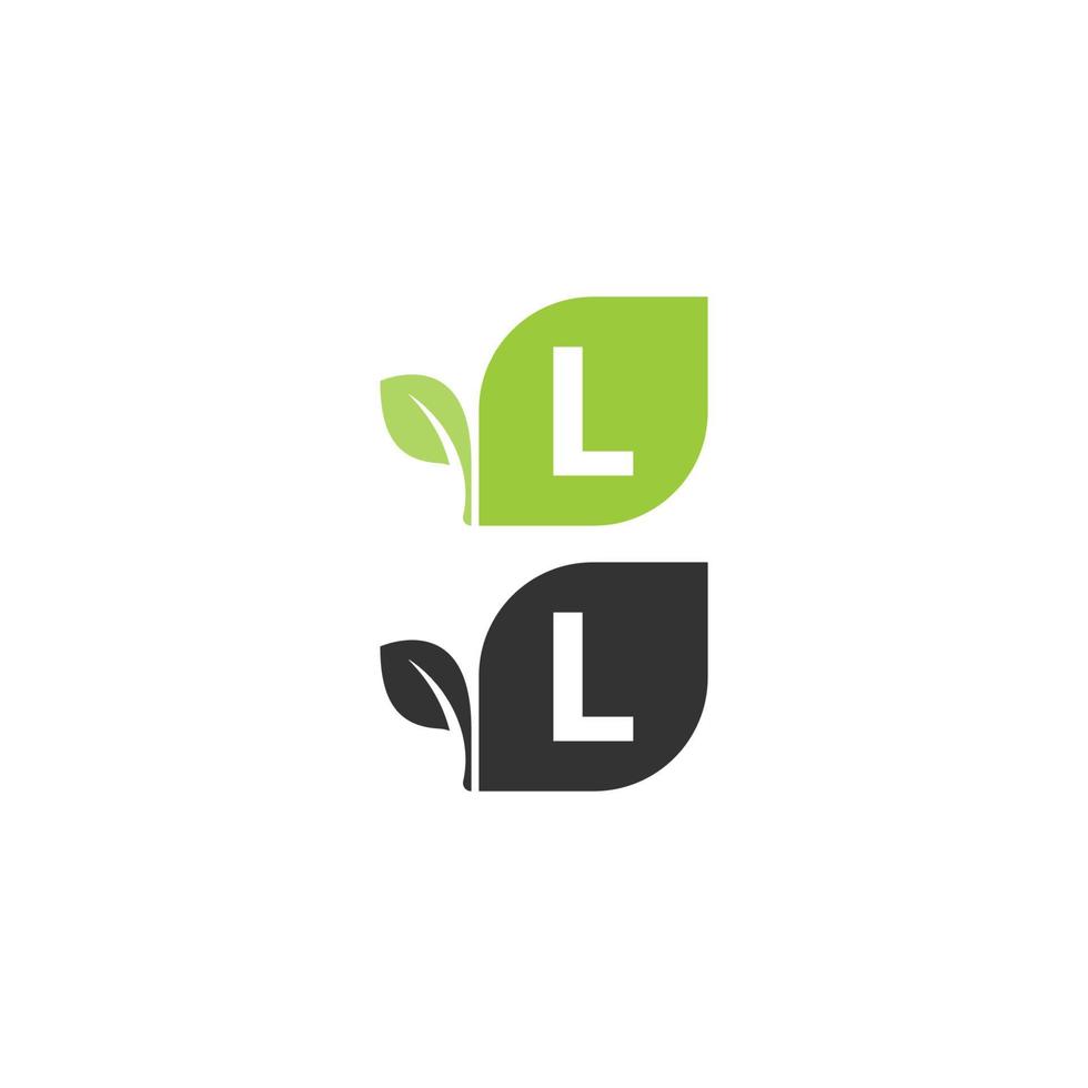 Letter L  logo leaf icon design concept vector