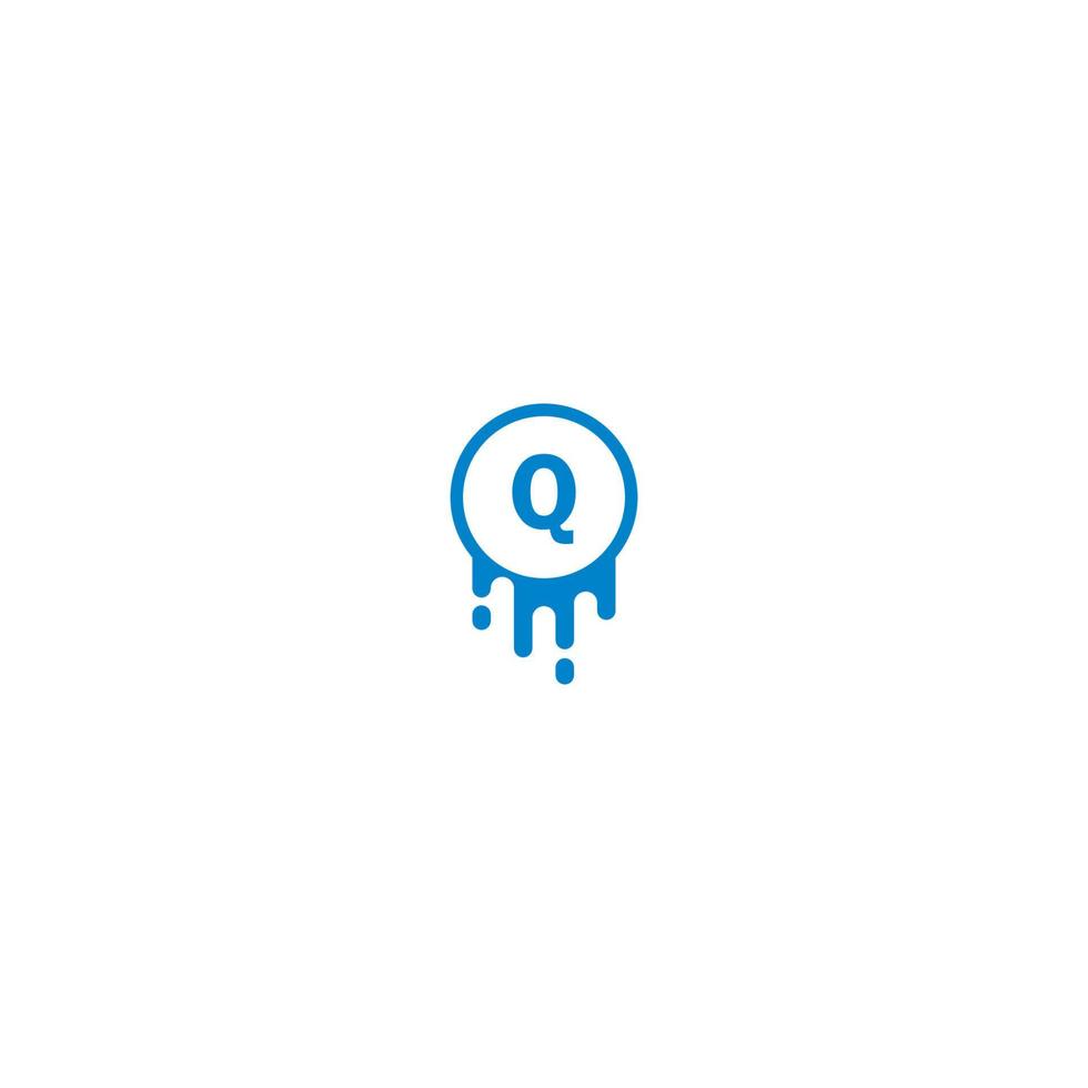 logotipo de la letra q en el concepto de diseño de color azul vector