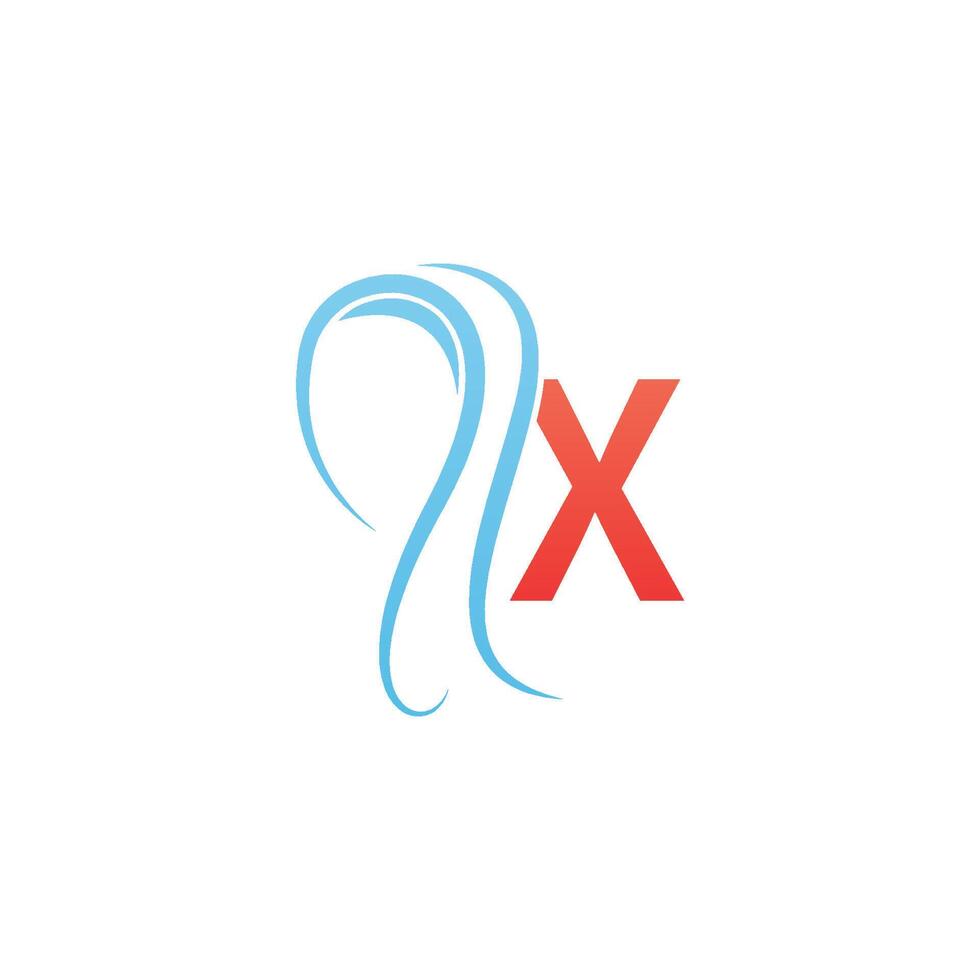 Letter X icon logo combined with hijab icon design vector