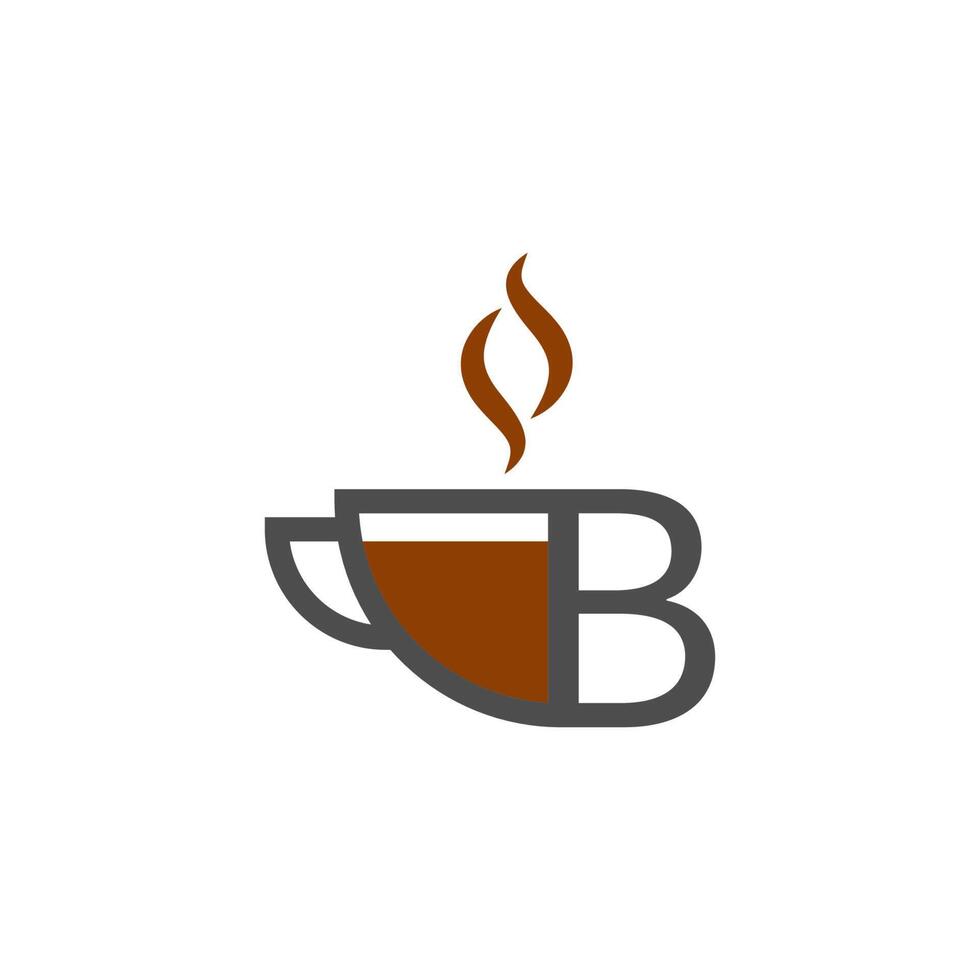 concepto de logotipo de letra b de diseño de icono de taza de café vector