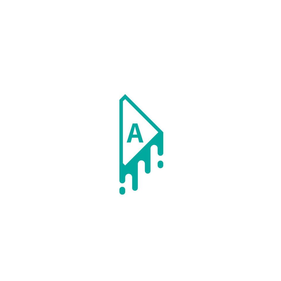 Letter A logotype in green color design concept vector