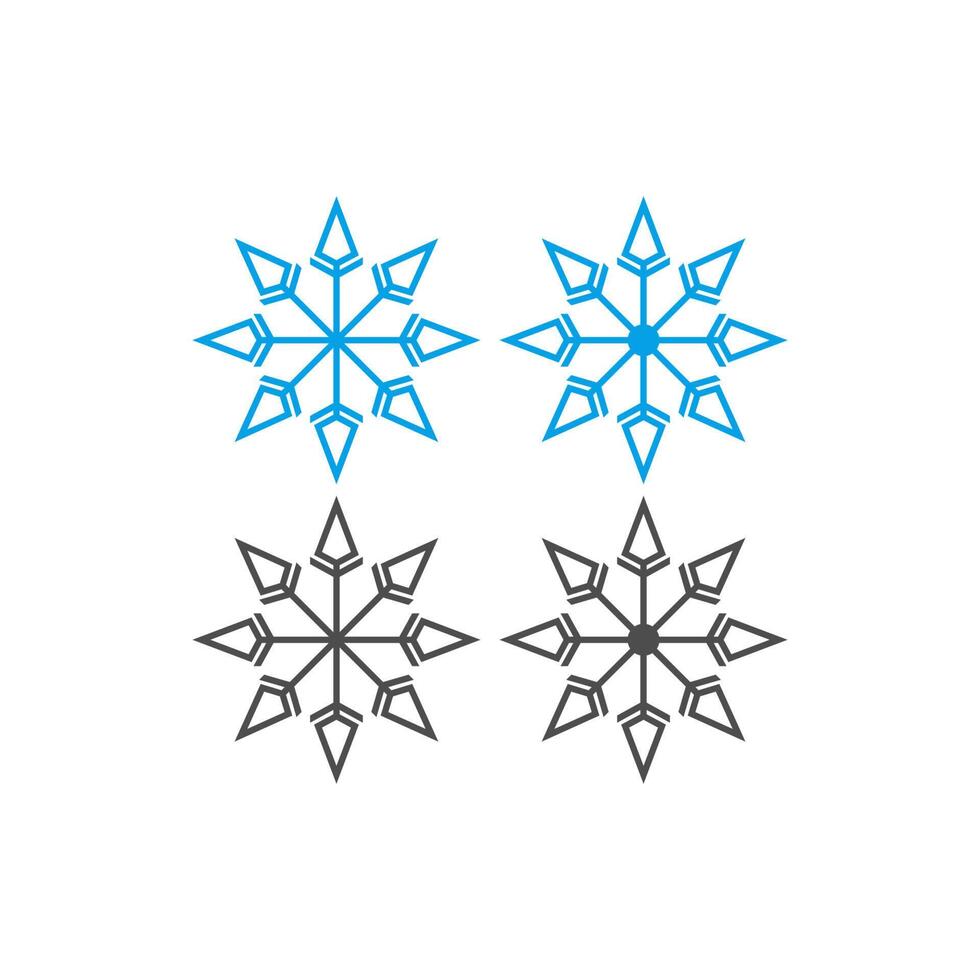 icono de adornos navideños con forma de copos de nieve vector