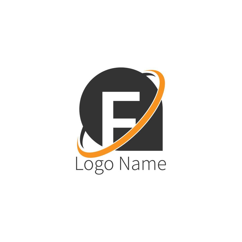 logotipo de icono de círculo de letra f, concepto de círculo de icono de letra de diseño vector