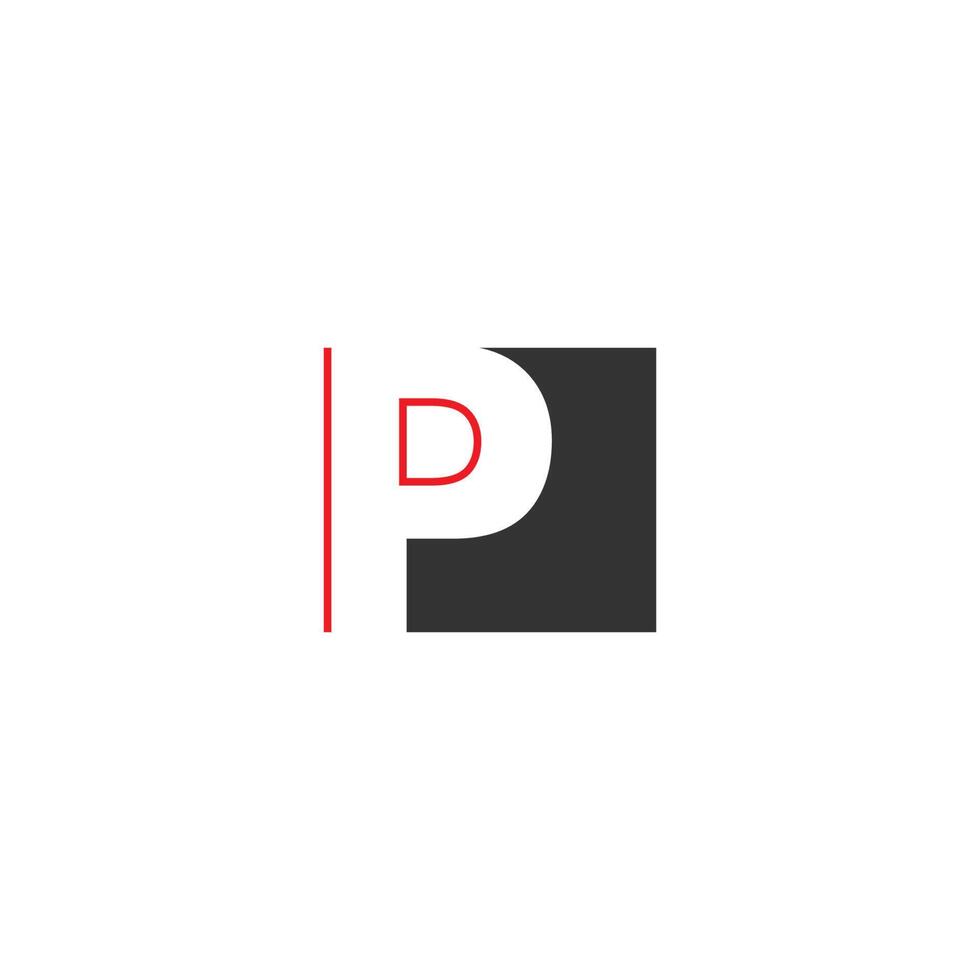 letra p en diseño cuadrado vector
