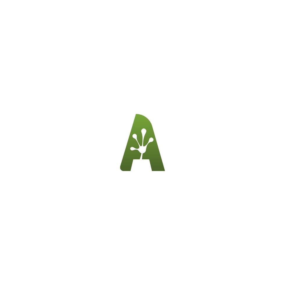 Letter A  logo design frog footprints concept icon vector