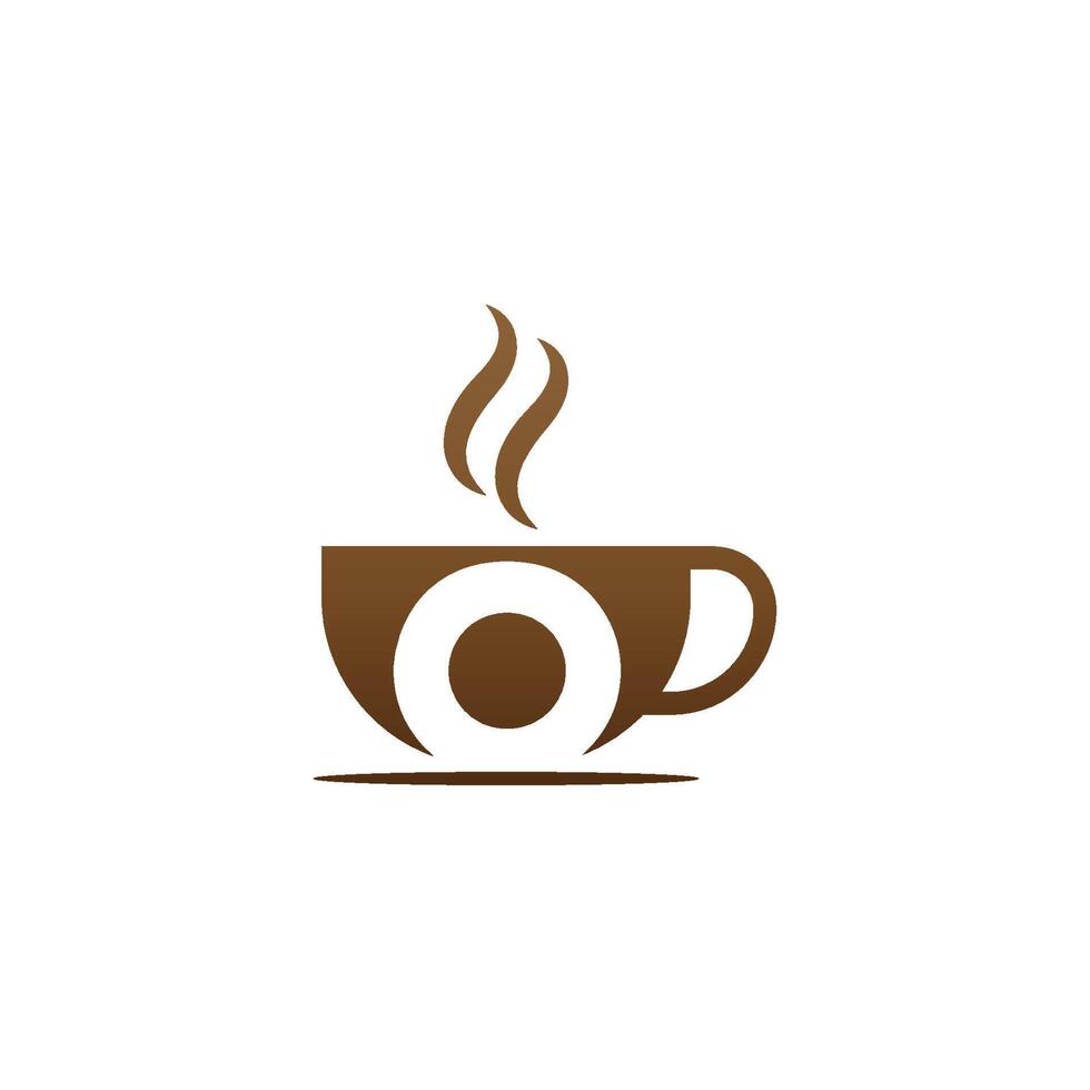 Coffee cup icon design letter O  logo vector