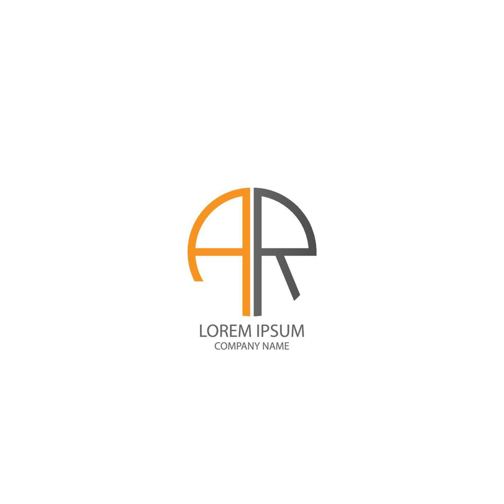Circle AR logo letter design vector