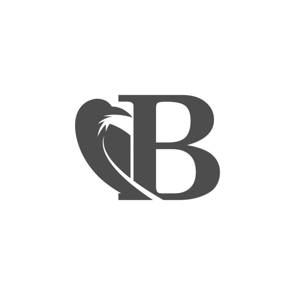 Letter B and crow combination icon logo design vector