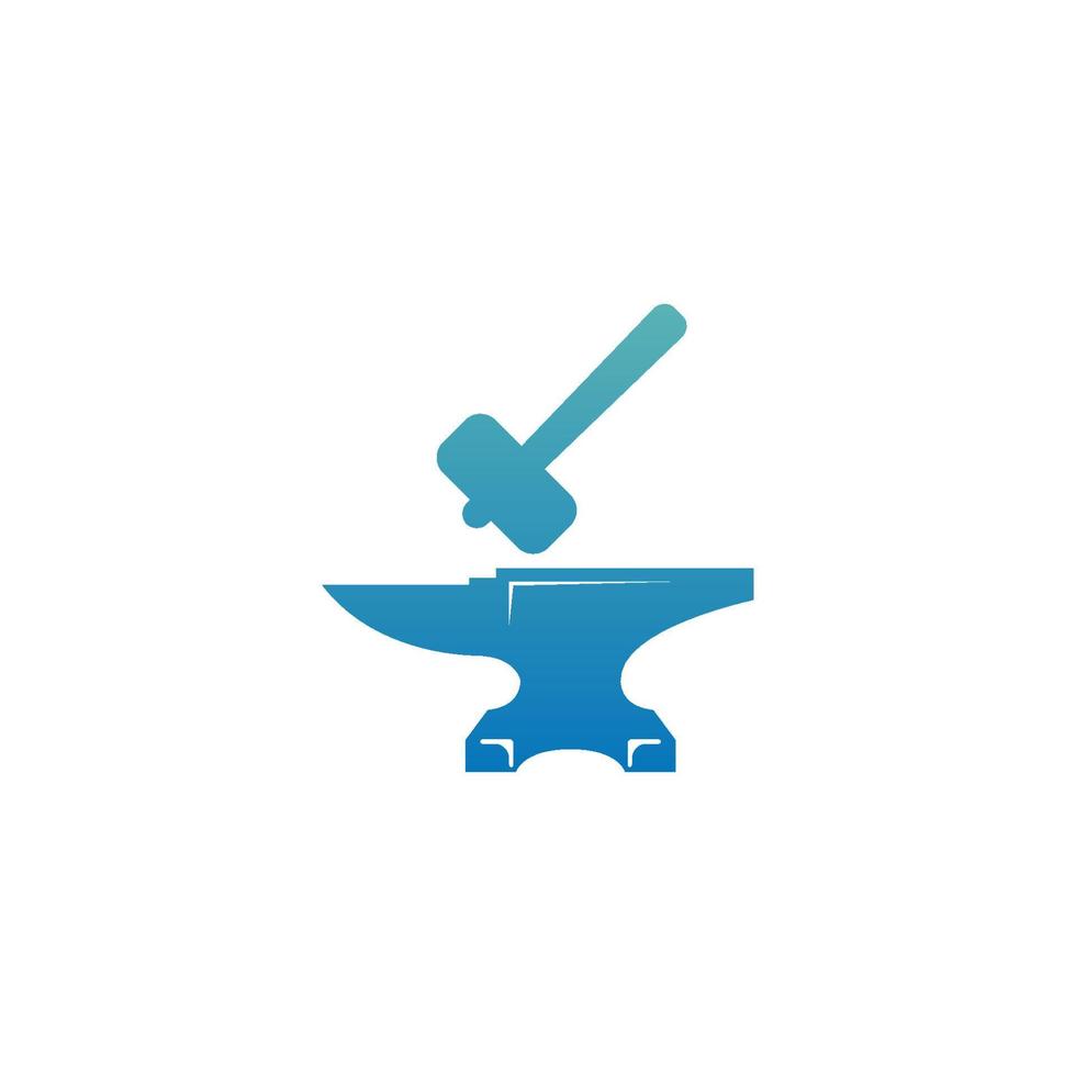 Ilustración de plantilla de diseño de logotipo de icono de martillo vector