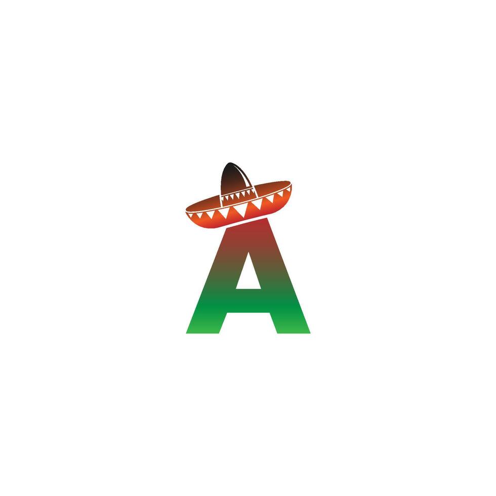 letra un diseño de concepto de sombrero mexicano vector