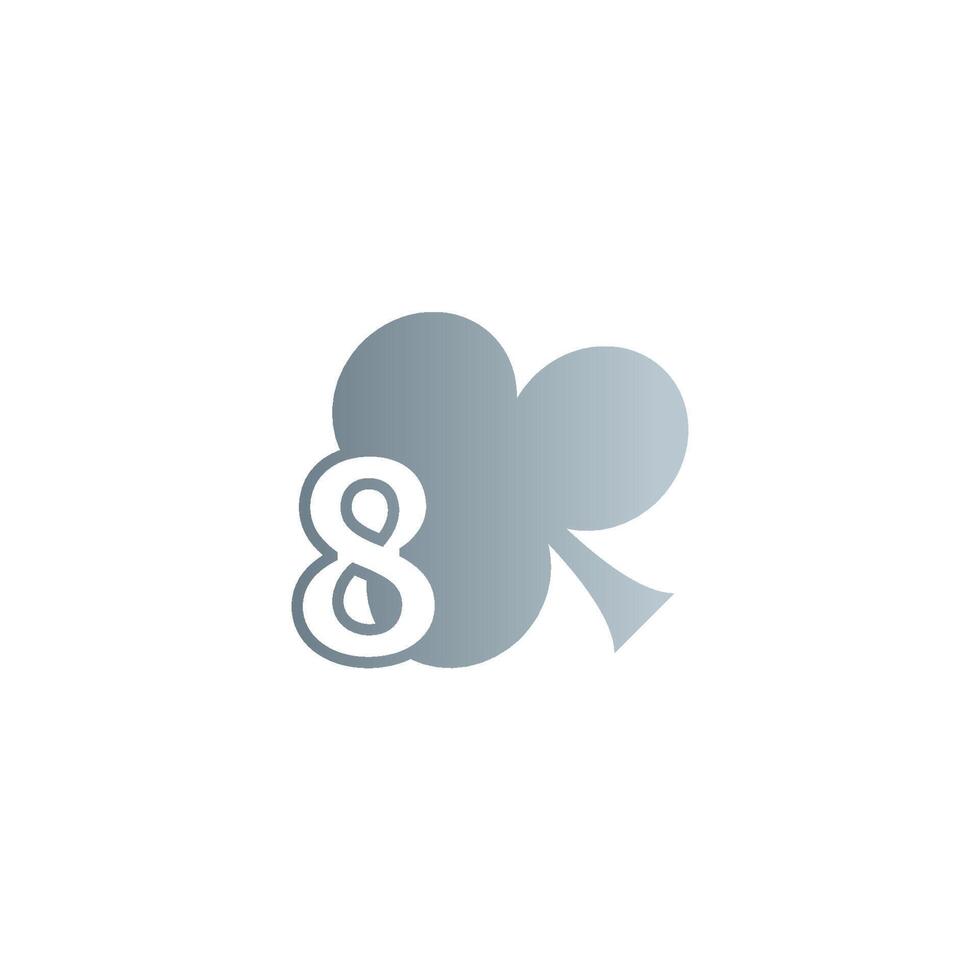 Number 8 logo combined with shamrock icon design vector