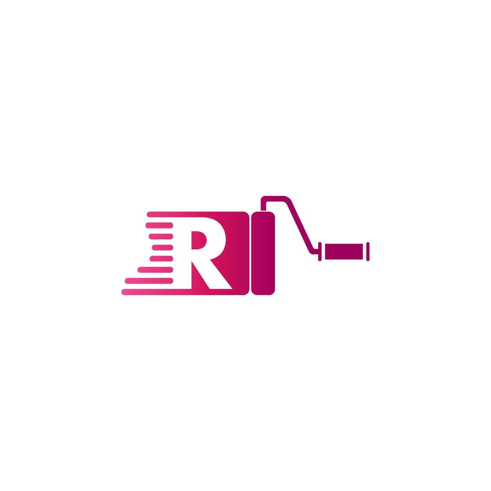 Paint logo letter R  design vector