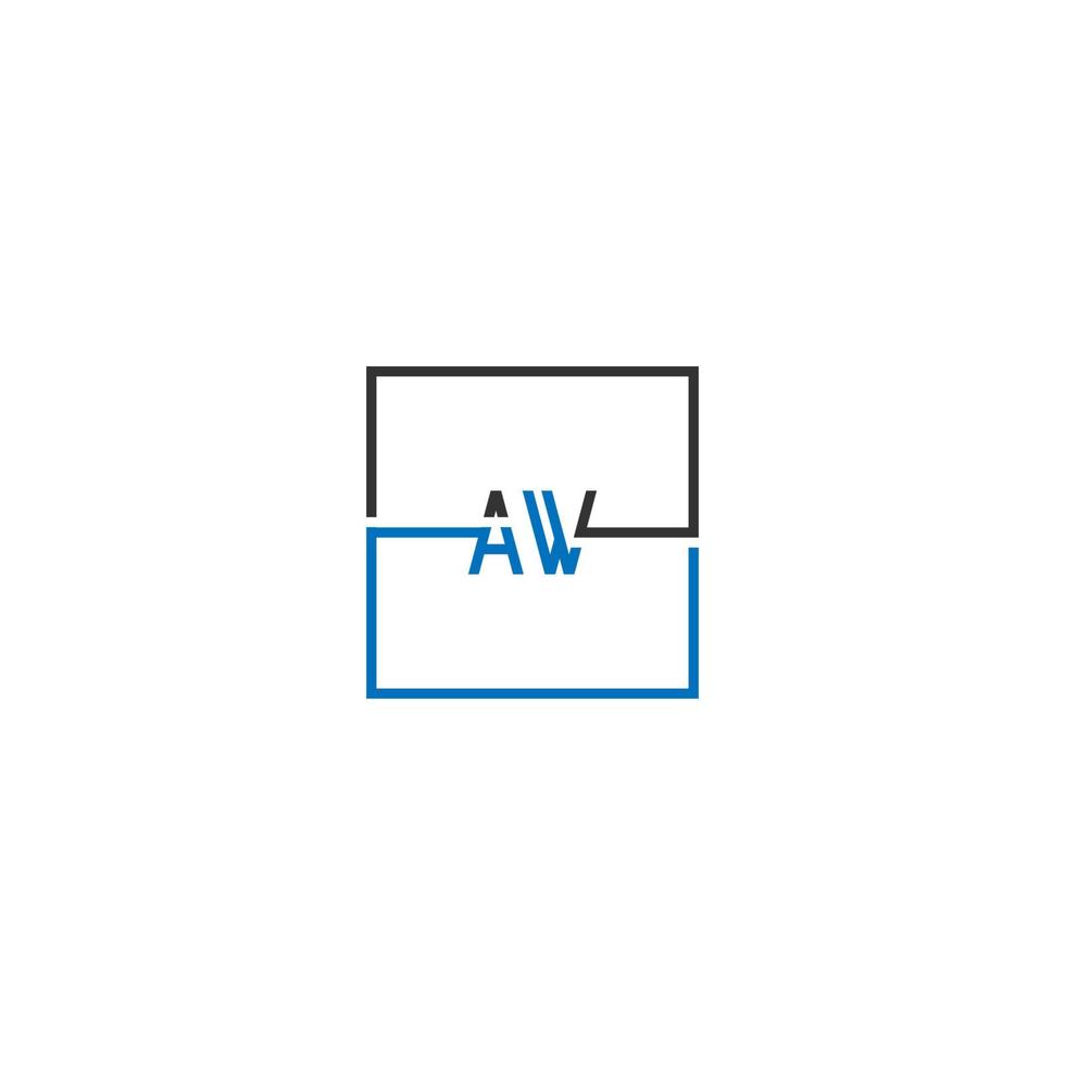 concepto de diseño de letra de logotipo aw vector